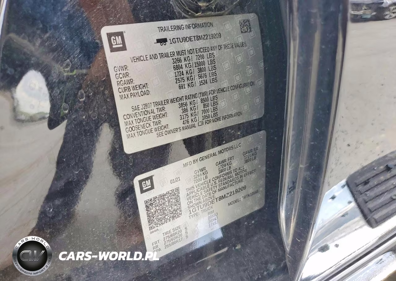 2021 GMC Sierra K1500 Slt VIN:1GTU9DET8MZ219209 - 13
