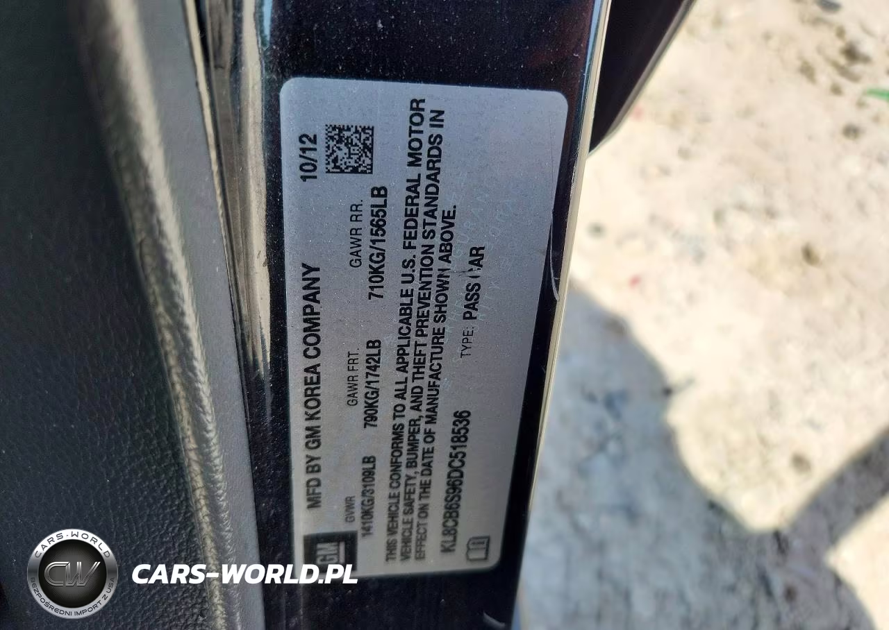 2013 Chevrolet Spark Ls VIN:KL8CB6S96DC518536 - 12
