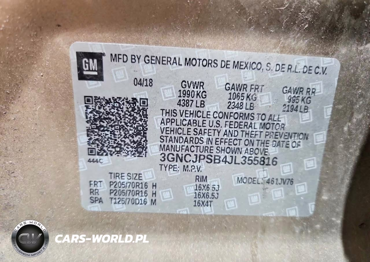 2018 Chevrolet Trax 1Lt VIN:3GNCJPSB4JL355816 - 13