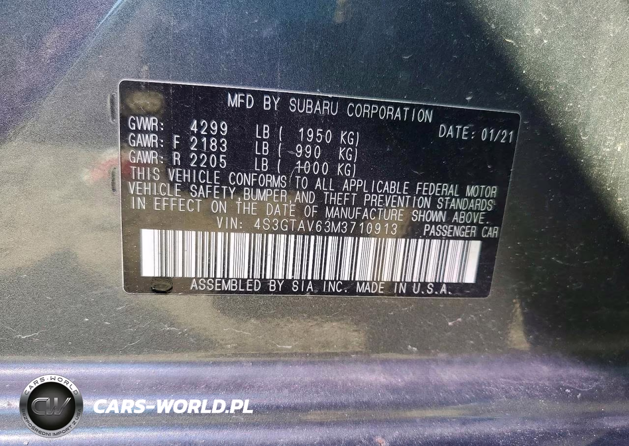 2021 Subaru Impreza Premium VIN:4S3GTAV63M3710913 - 13
