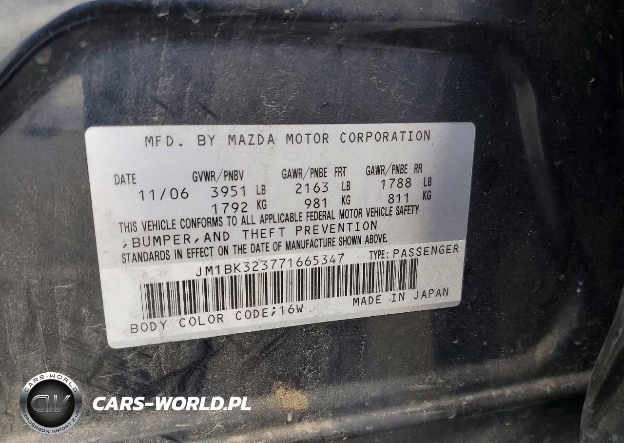 2007 Mazda Mazda3 S Grand Touring VIN:JM1BK323771665347 - 12