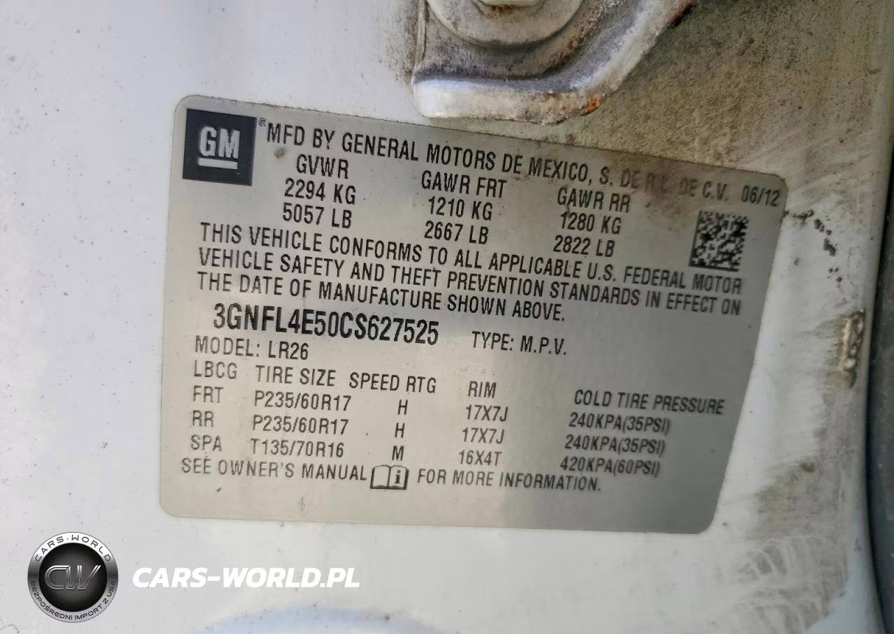 2012 Chevrolet Captiva Sport VIN:3GNFL4E50CS627525 - 13