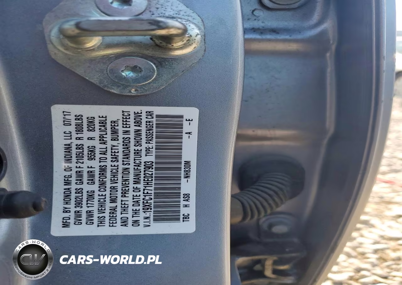 2017 Honda Civic Exl VIN:19XFC1F71HE027903 - 12
