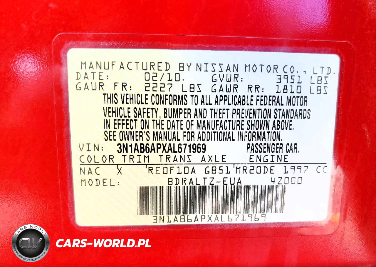 2010 Nissan Sentra 2.0 VIN:3N1AB6APXAL671969 - 12
