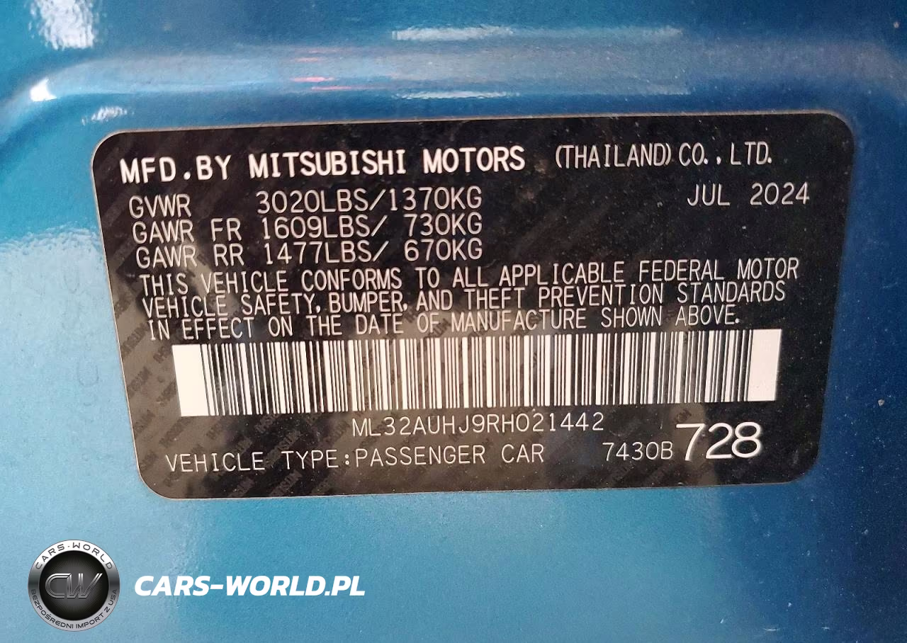 2024 Mitsubishi Mirage Es VIN:ML32AUHJ9RH021442 - 12