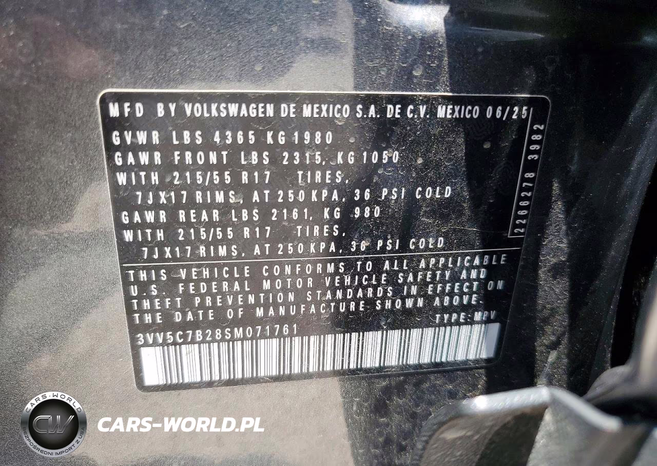 2025 Volkswagen Taos S VIN:3VV5C7B28SM071761 - 13