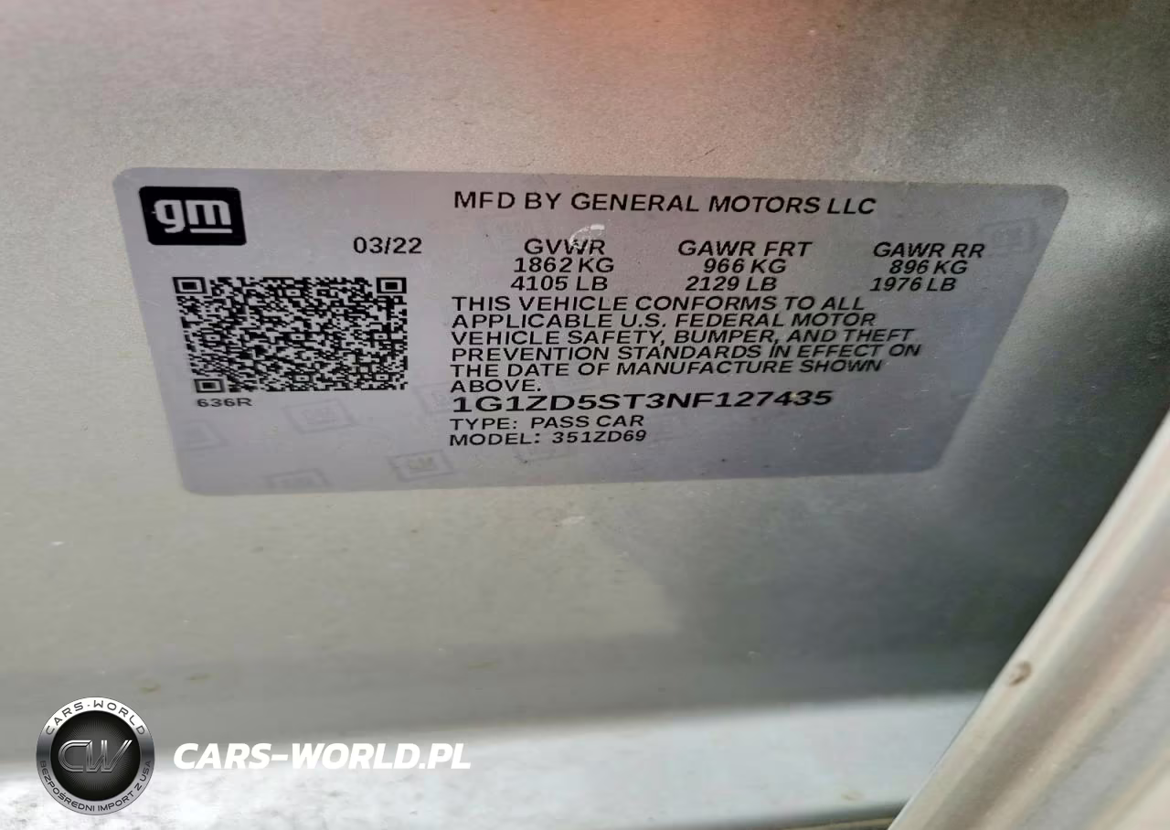 2022 Chevrolet Malibu Lt VIN:1G1ZD5ST3NF127435 - 12