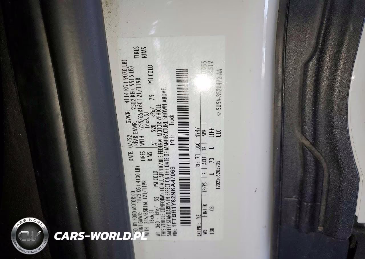 2022 Ford Transit VIN:1FTBR1Y82NKA47069 - 12