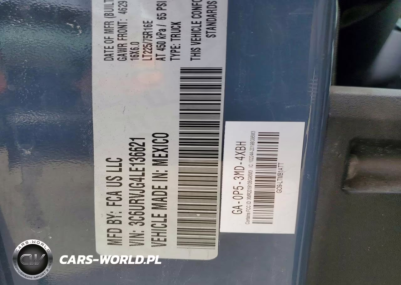 2020 Ram Promaster 3500 Delivery Van VIN:3C6URVJG4LE136621 - 13