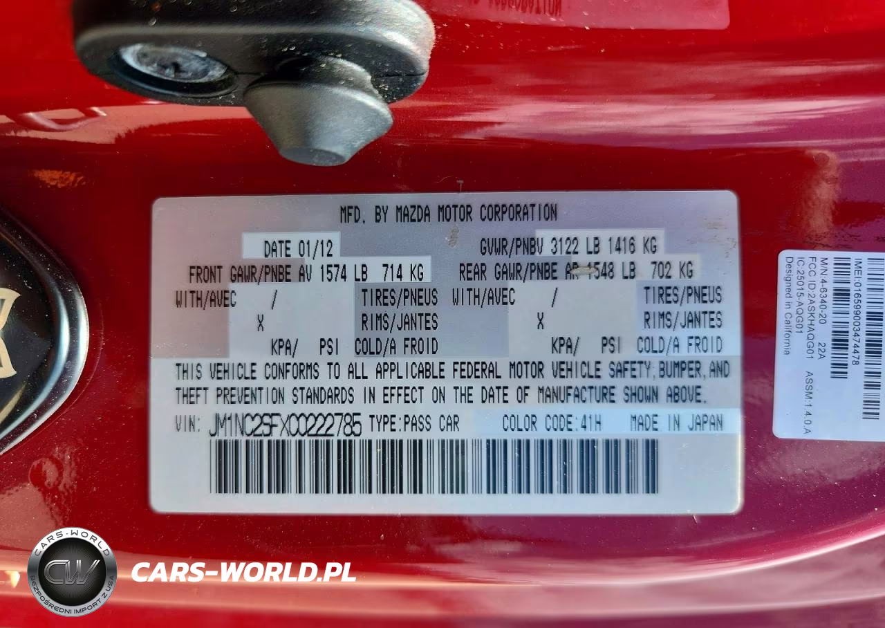 2012 Mazda Mx-5 Miata VIN:JM1NC2SFXC0222785 - 13