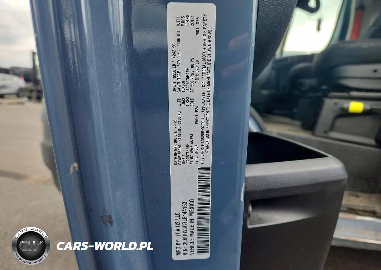 2020 Ram Promaster 3500 Delivery Van VIN:3C6URVJG7LE144163 - 13