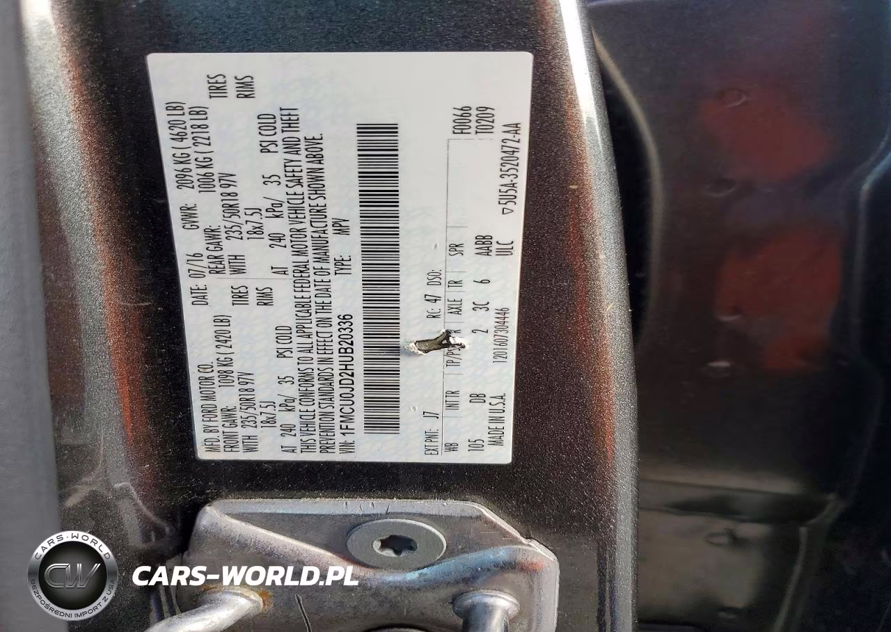 2017 Ford Escape Titanium VIN:1FMCU0JD2HUB20336 - 14