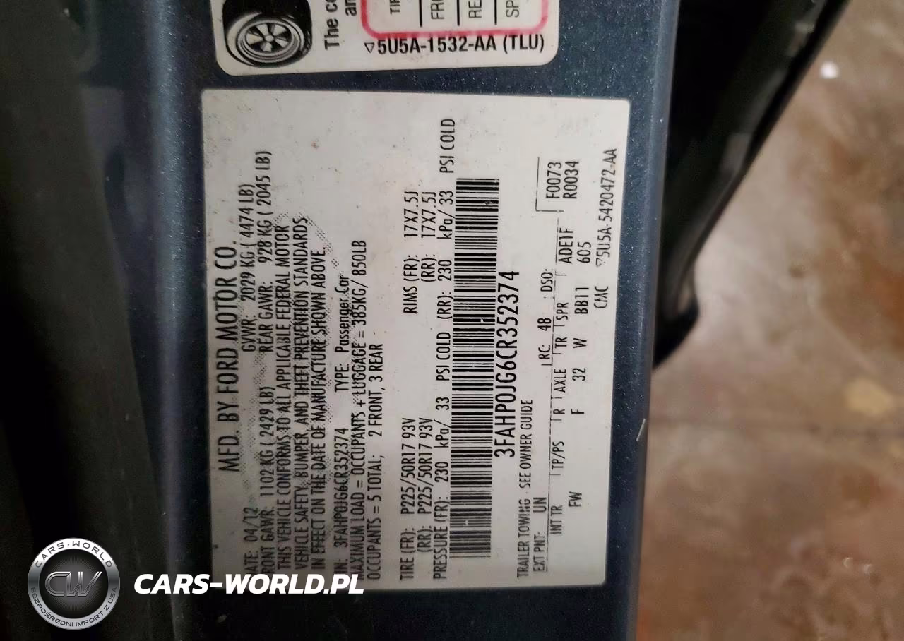 2012 Ford Fusion Sel VIN:3FAHP0JG6CR352374 - 13