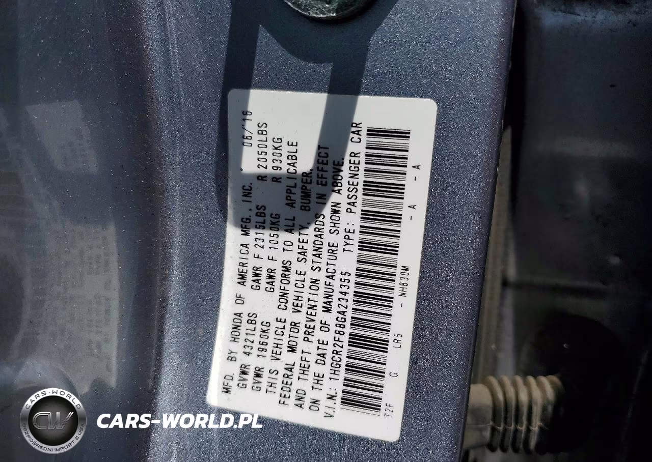 2016 Honda Accord Exl VIN:1HGCR2F88GA234355 - 12