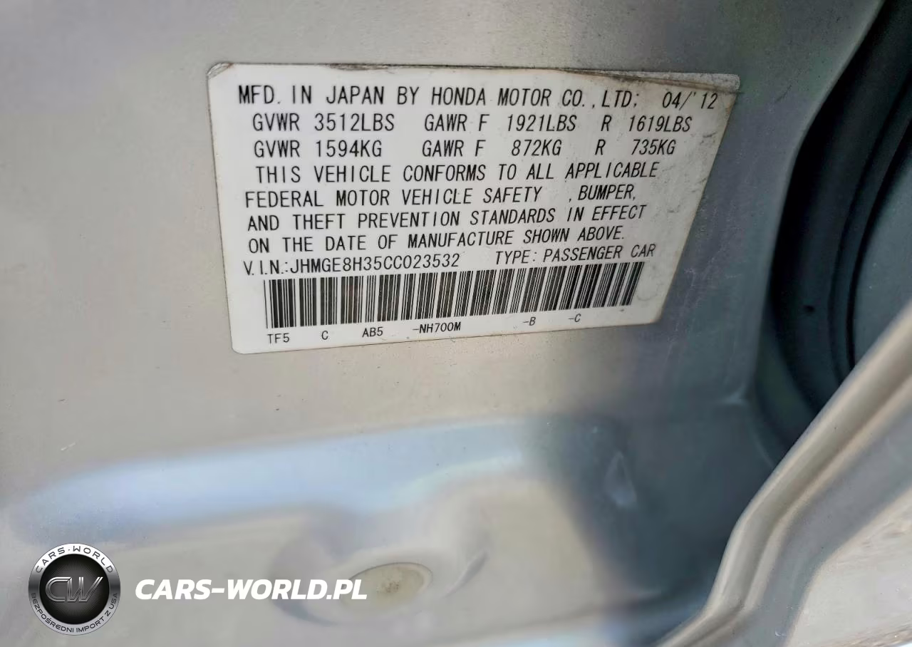 2012 Honda Fit VIN:JHMGE8H35CC023532 - 12
