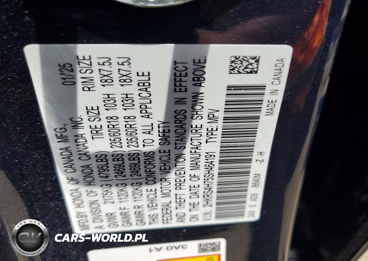 2025 Honda Cr-V Exl VIN:2HKRS4H75SH464191 - 14