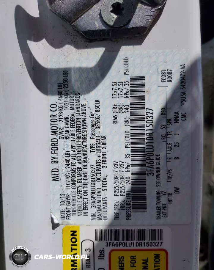 2013 Ford Fusion Se Hybrid VIN:3FA6P0LU1DR150327 - 12