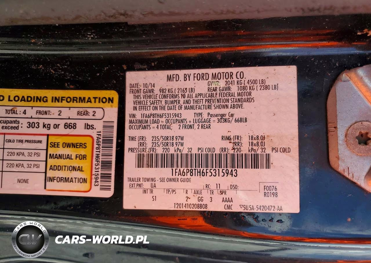 2015 Ford Mustang VIN:1FA6P8TH6F5315943 - 12