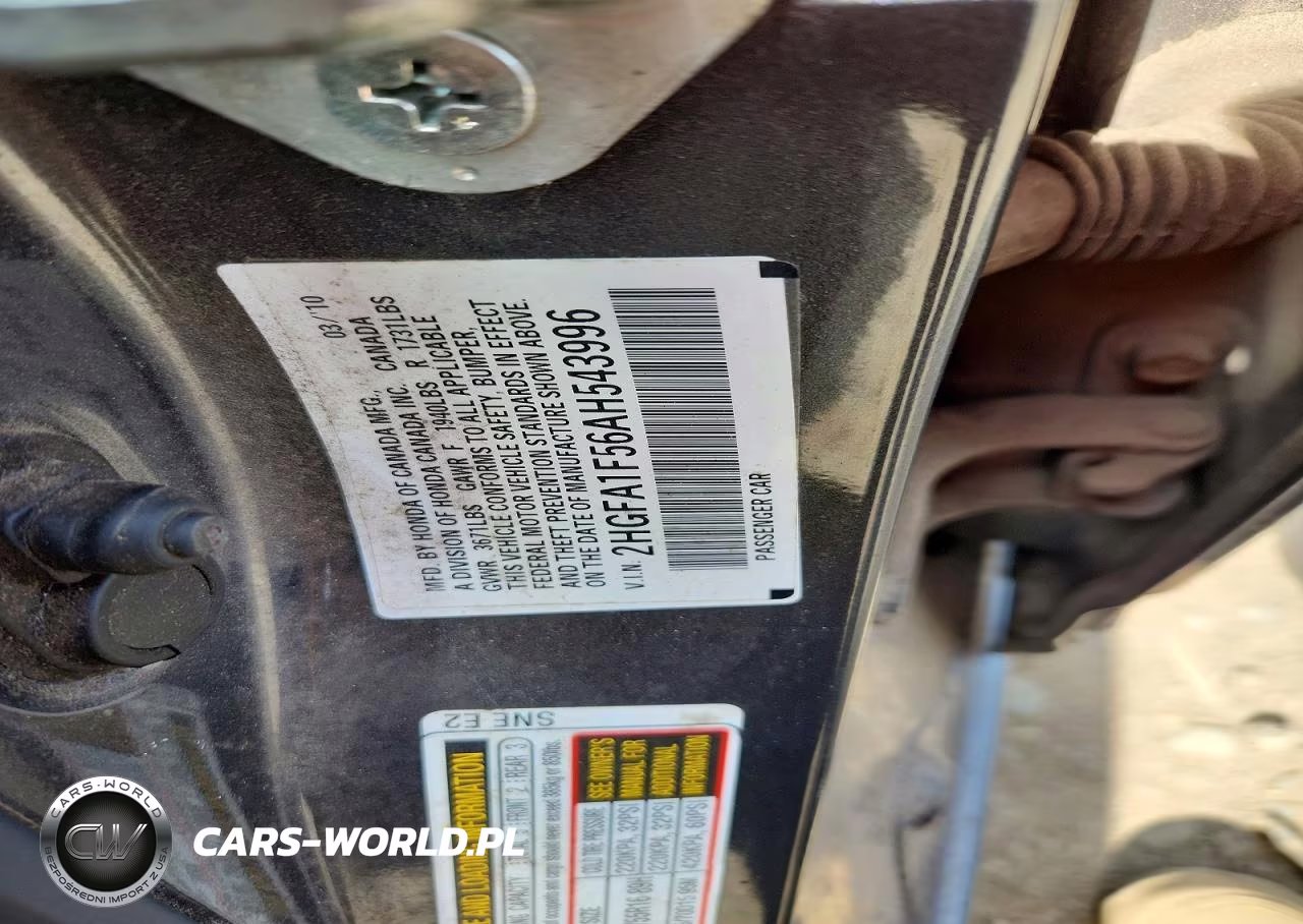 2010 Honda Civic Lx VIN:2HGFA1F56AH543996 - 12