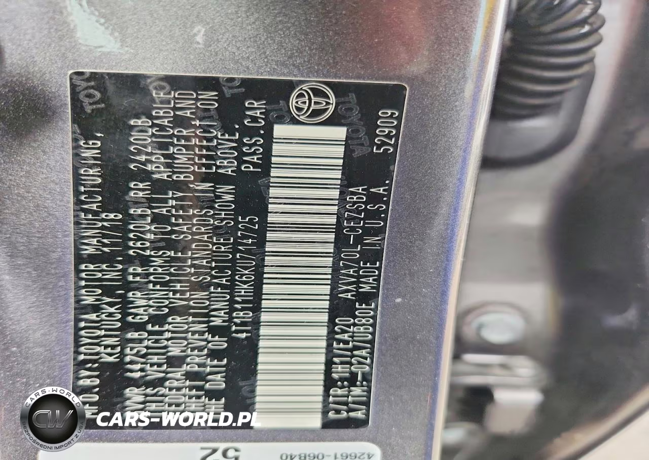 2019 Toyota Camry Se VIN:4T1B11HK6KU714725 - 13