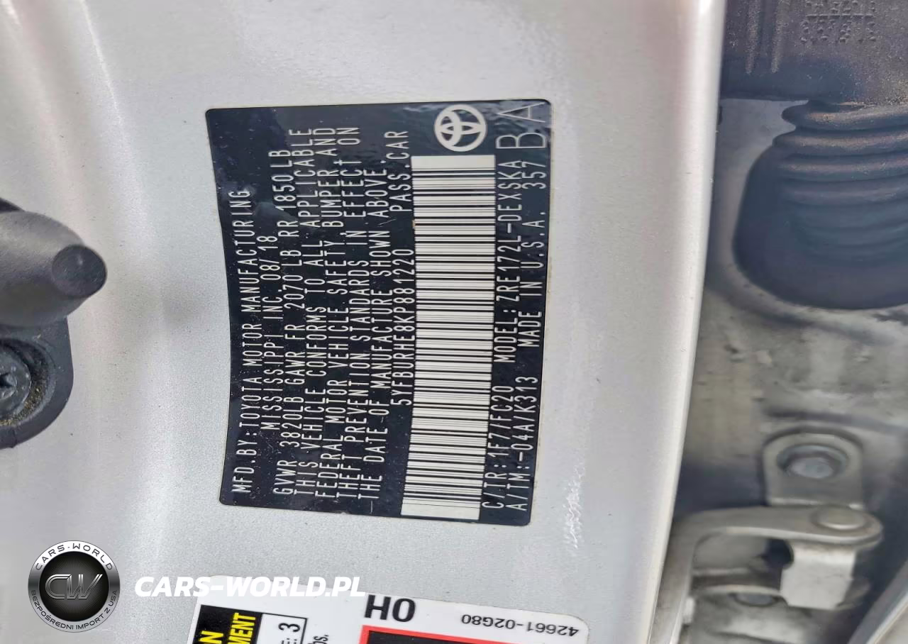 2019 Toyota Corolla Se VIN:5YFBURHE8KP881220 - 12