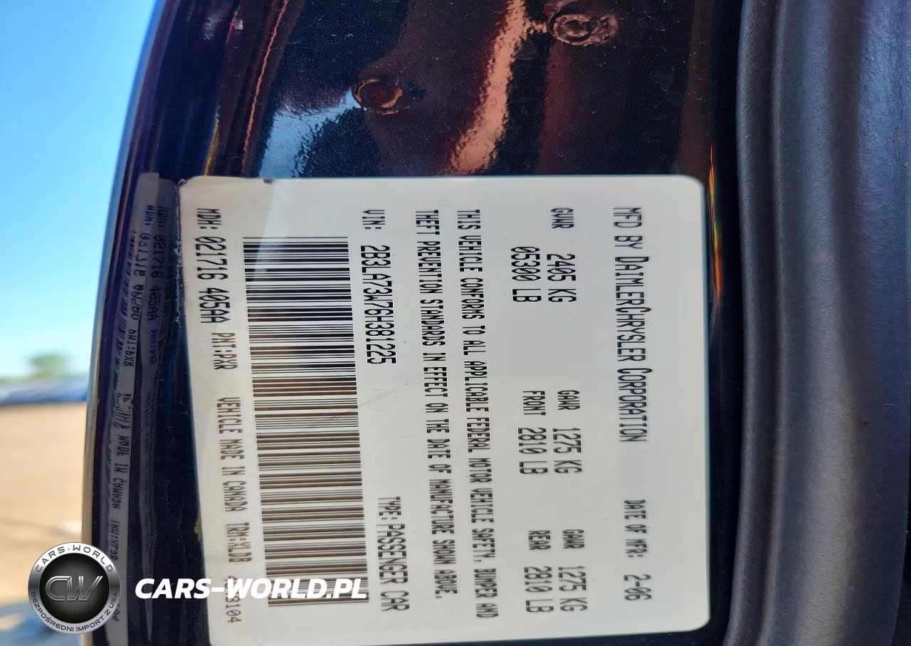 2006 Dodge Charger Srt-8 VIN:2B3LA73W76H381225 - 12