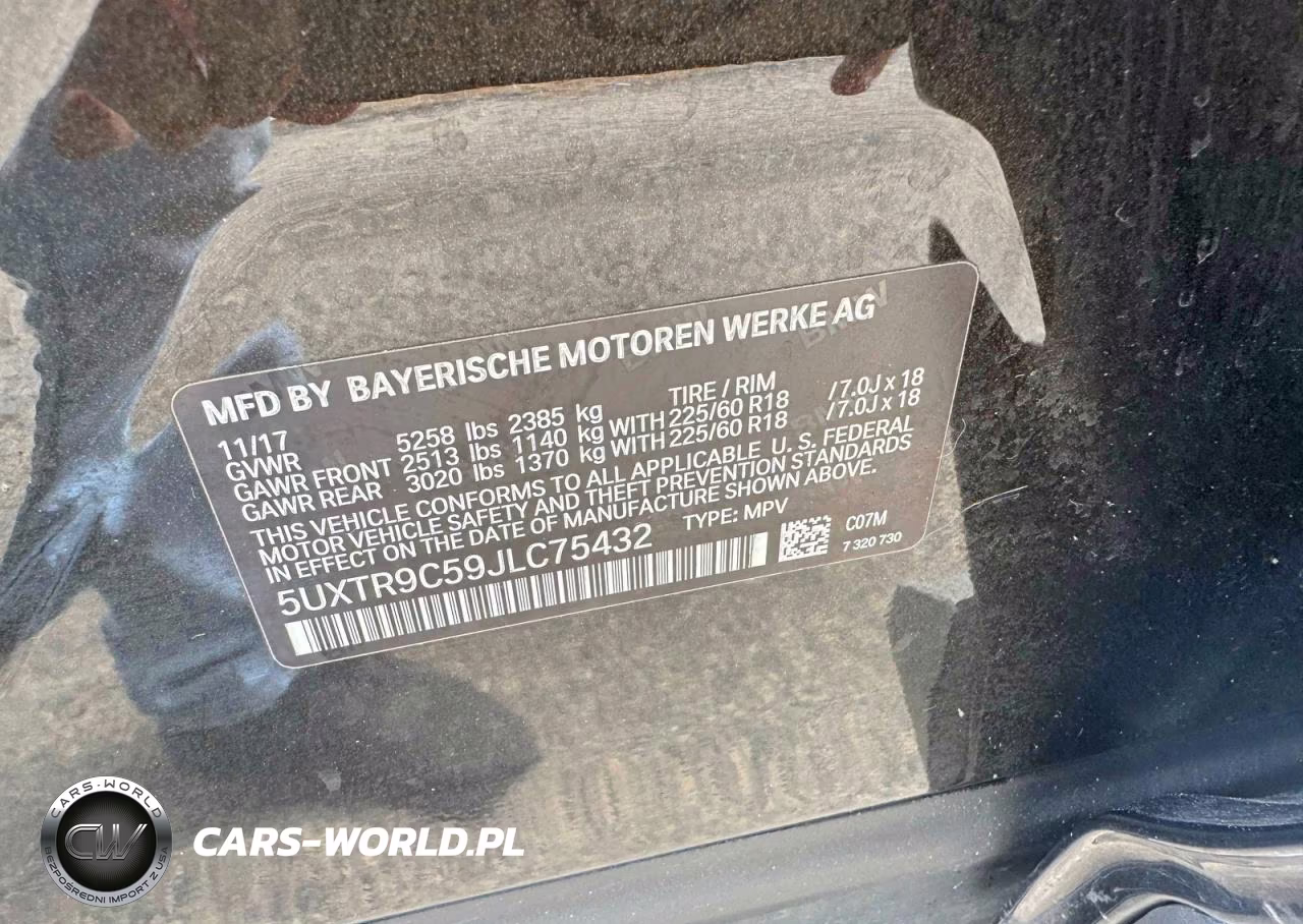 2018 BMW X3 xDrive30I VIN:5UXTR9C59JLC75432 - 14