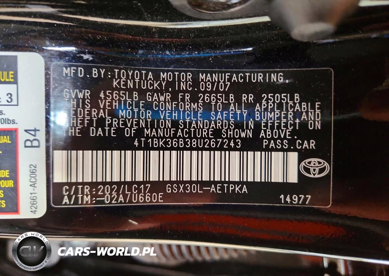 2008 Toyota Avalon Limited VIN:4T1BK36B38U267243 - 12