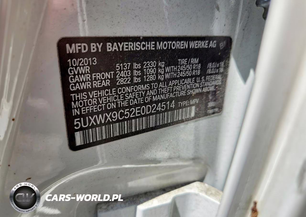 2014 BMW X3 xDrive28I VIN:5UXWX9C52E0D24514 - 13