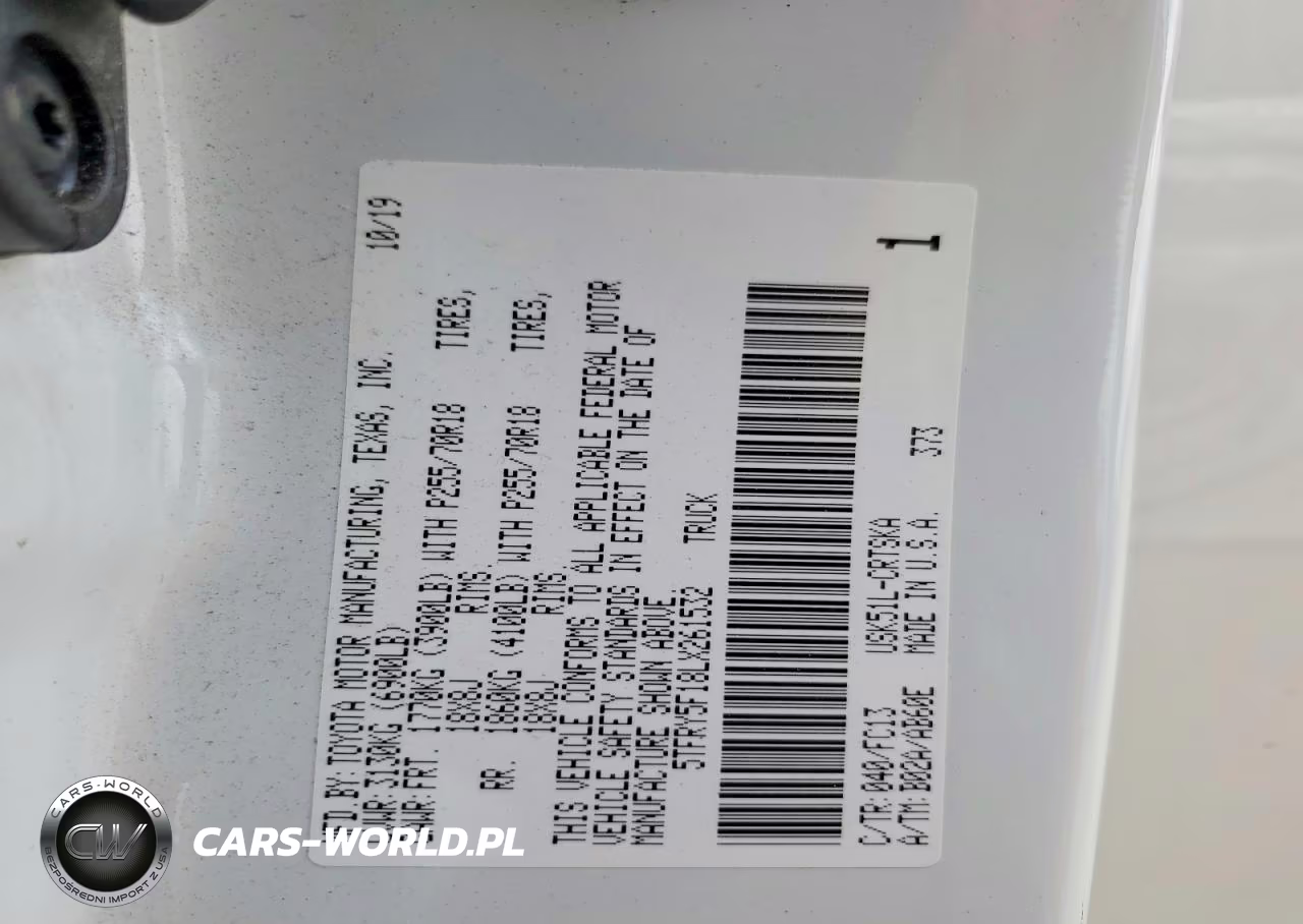 2020 Toyota Tundra Sr5 VIN:5TFRY5F18LX261532 - 13