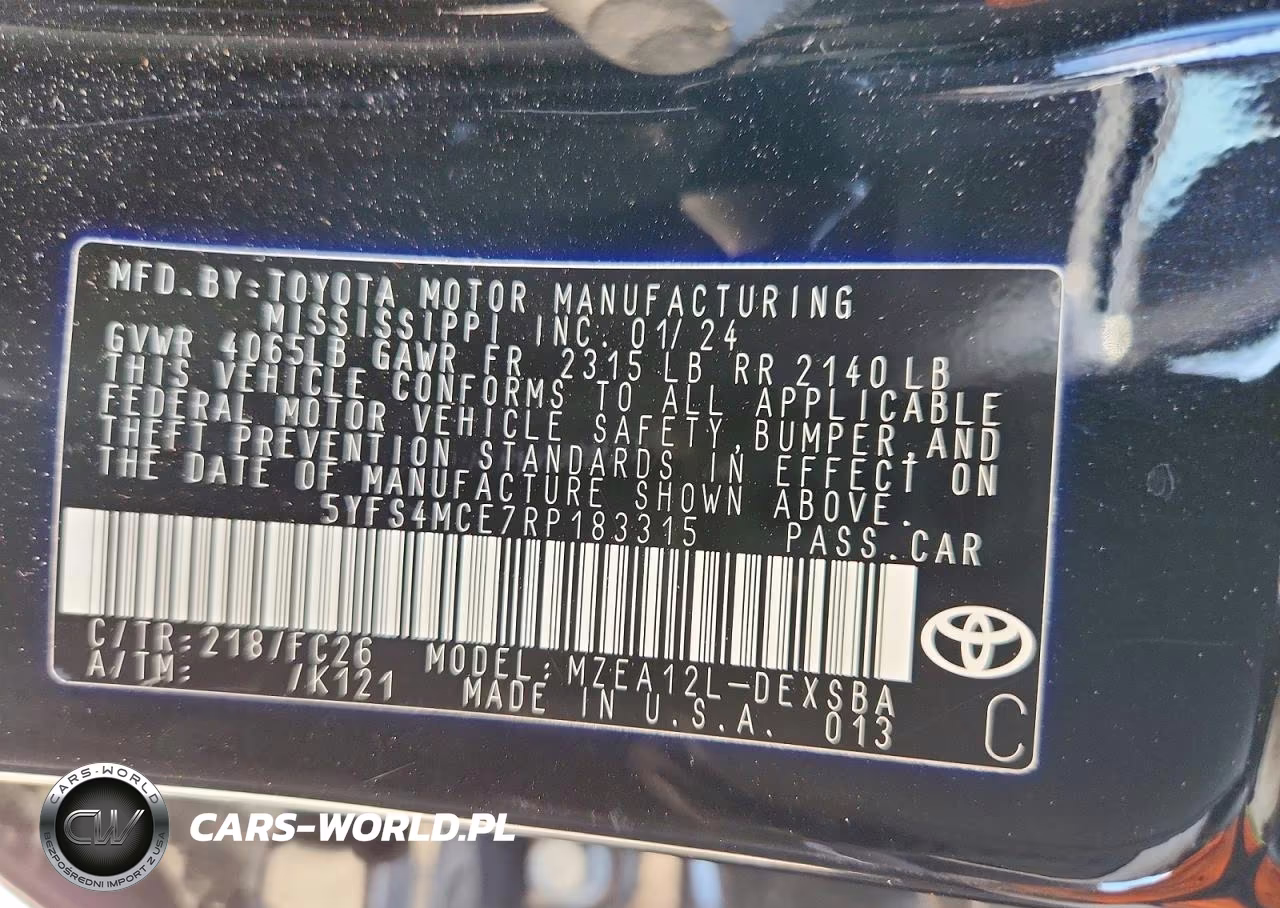2024 Toyota Corolla Se VIN:5YFS4MCE7RP183315 - 12