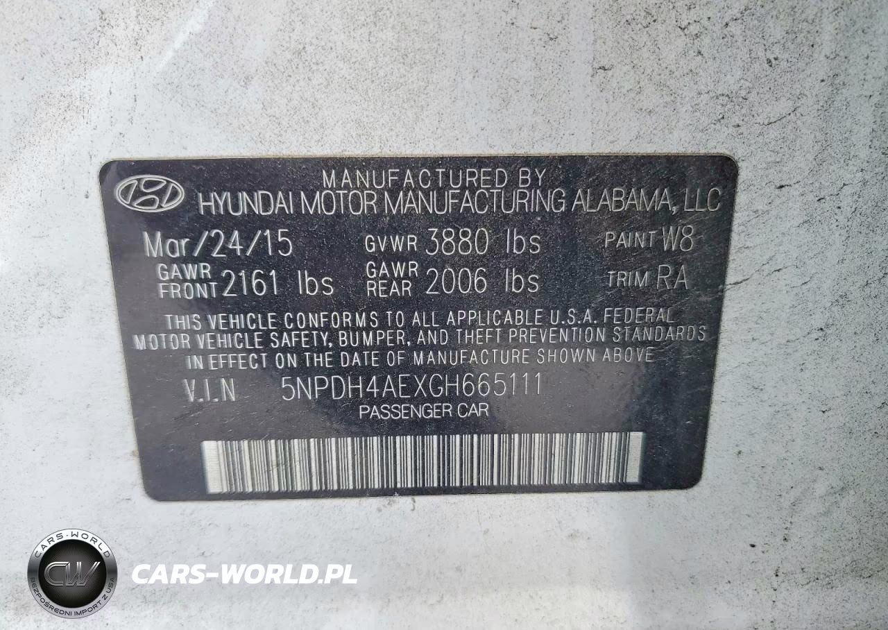 2016 Hyundai Elantra Se VIN:5NPDH4AEXGH665111 - 12