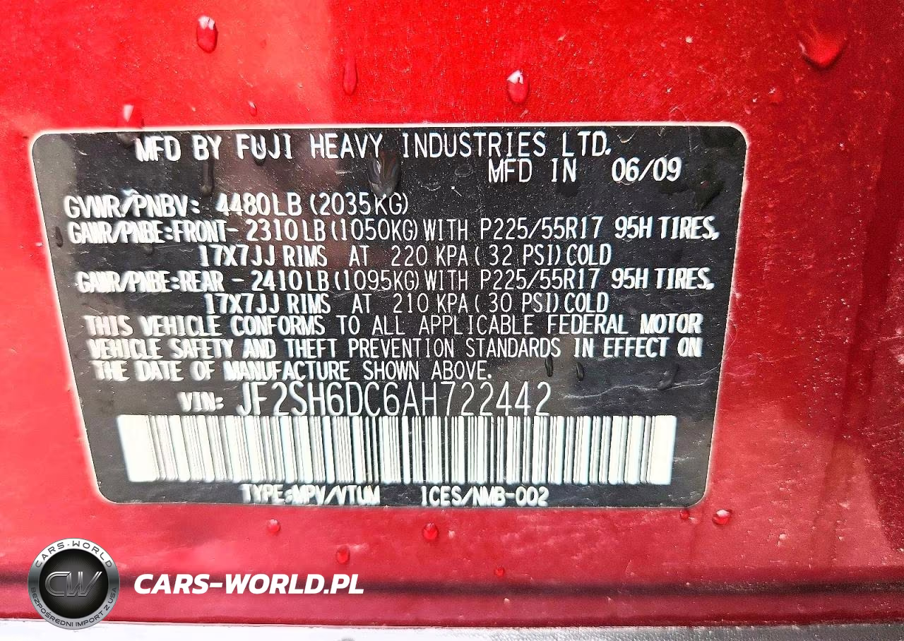 2010 Subaru Forester 2.5X Limited VIN:JF2SH6DC6AH722442 - 13