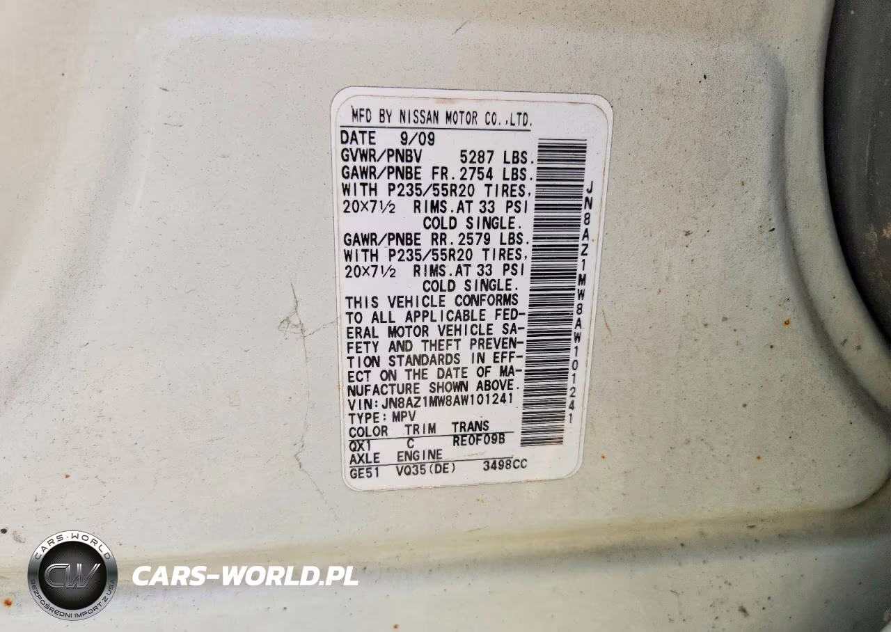 2010 Nissan Murano S VIN:JN8AZ1MW8AW101241 - 13