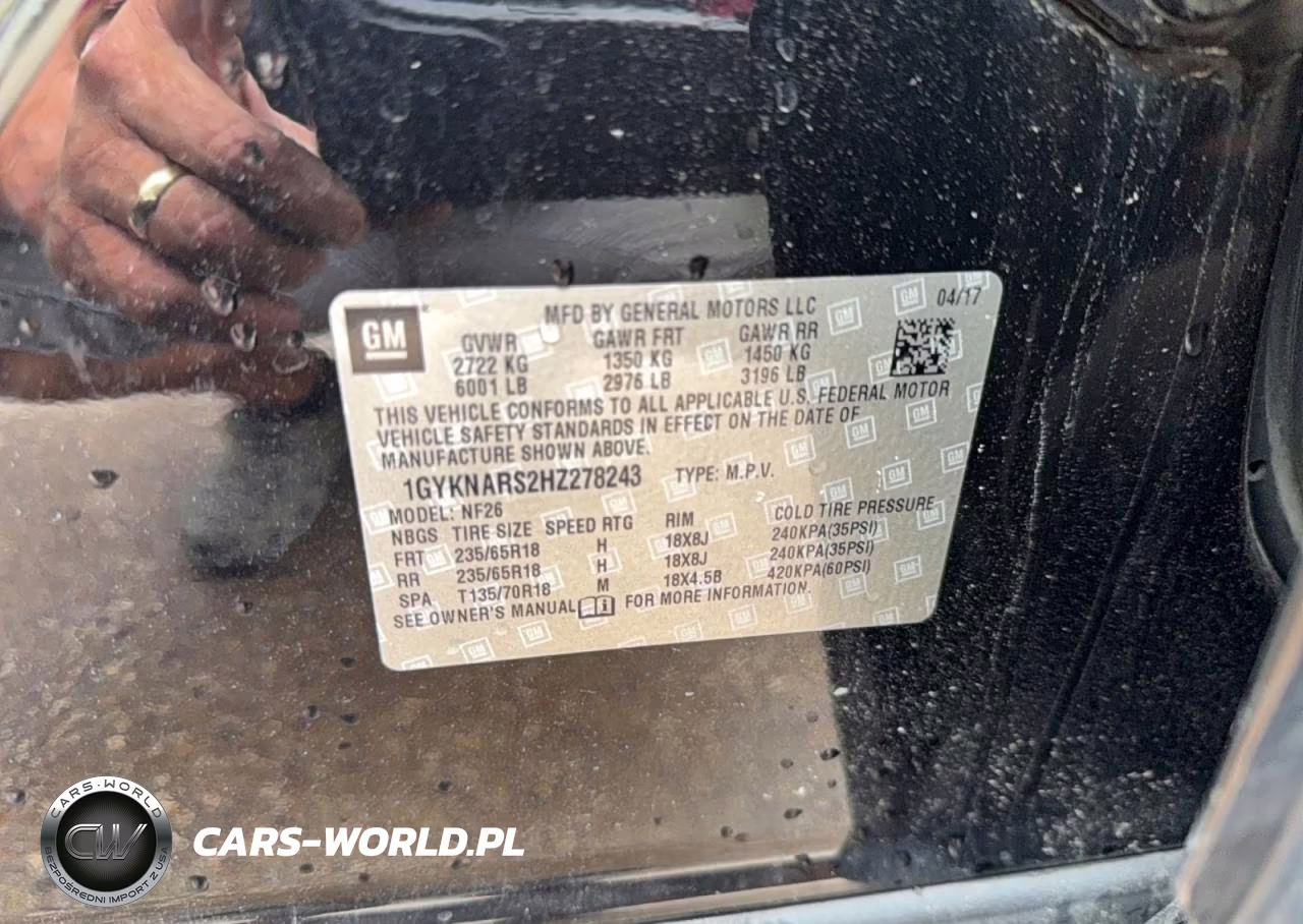 2017 Cadillac Xt5 VIN:1GYKNARS2HZ278243 - 10