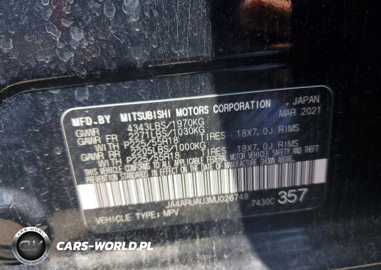 2021 Mitsubishi Outlander Sport Es VIN:JA4ARUAU3MU026748 - 13
