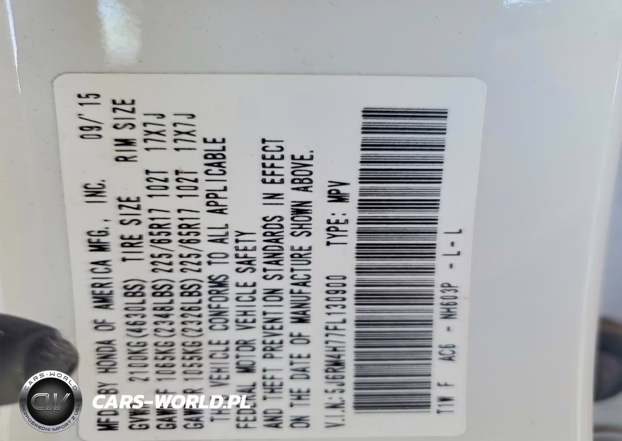 2015 Honda Cr-V Exl VIN:5J6RM4H77FL130900 - 14
