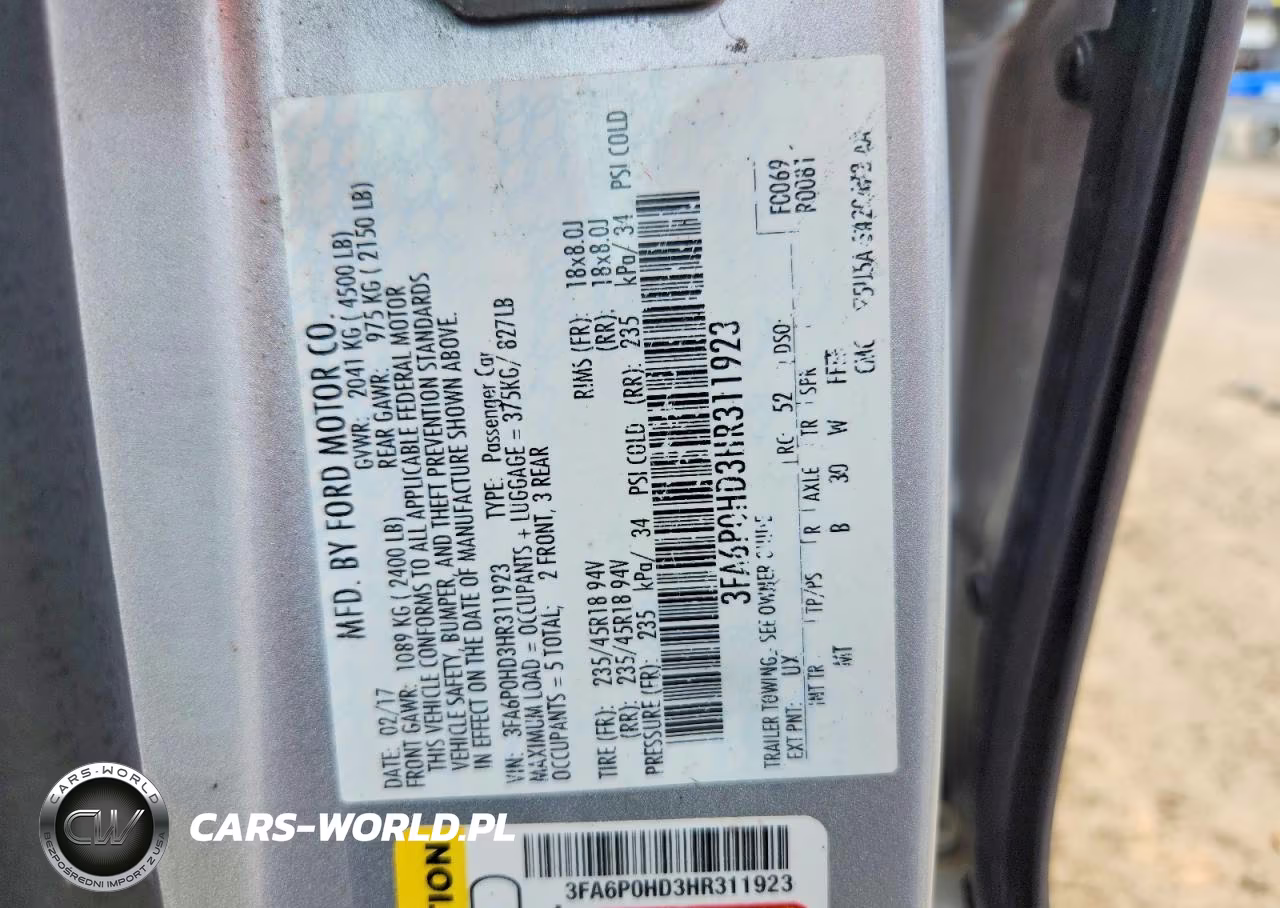 2017 Ford Fusion Se VIN:3FA6P0HD3HR311923 - 12
