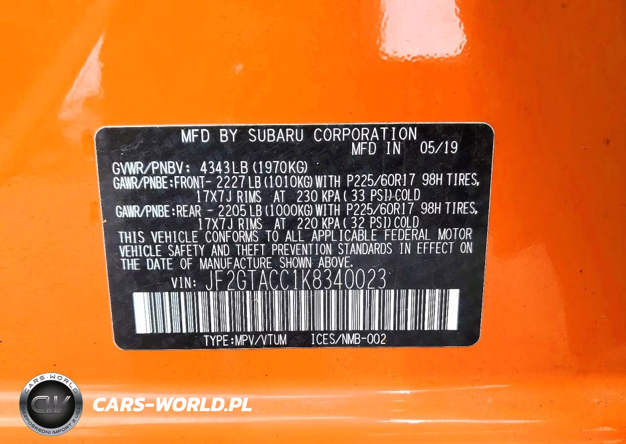2019 Subaru Crosstrek Premium VIN:JF2GTACC1K8340023 - 13