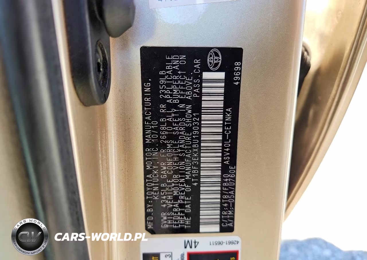 2011 Toyota Camry Le VIN:4T1BF3EKXBU190321 - 12