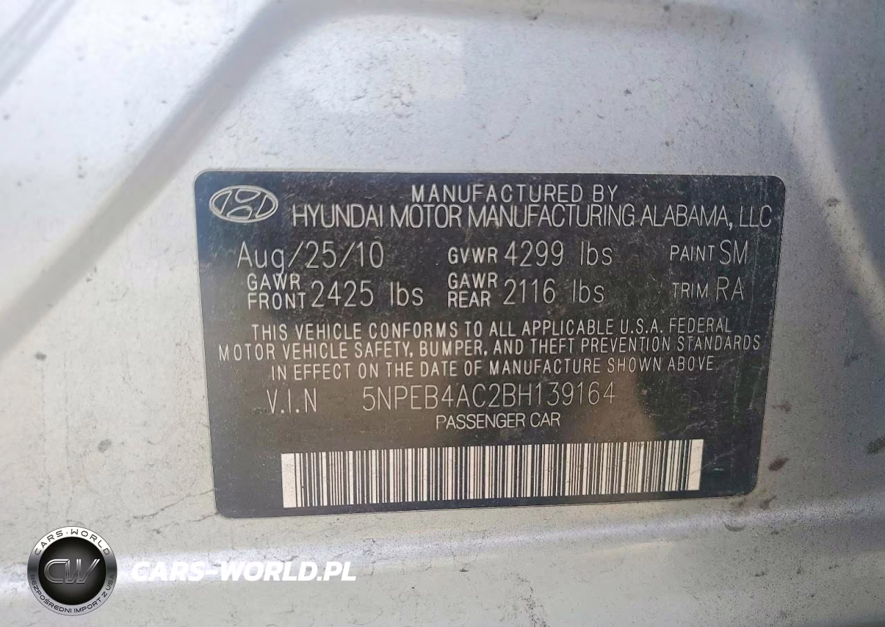 2011 Hyundai Sonata Gls VIN:5NPEB4AC2BH139164 - 13