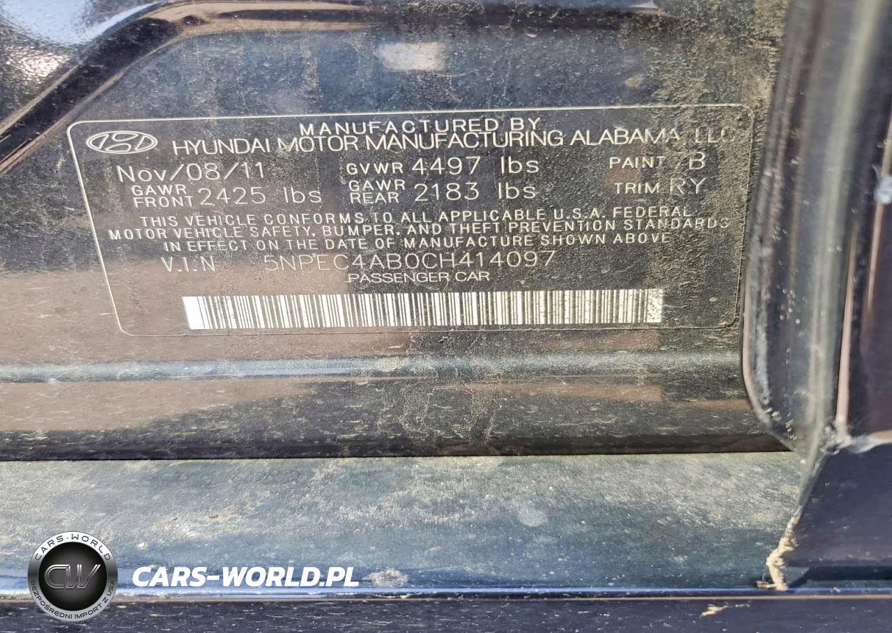 2012 Hyundai Sonata Se 2.0T VIN:5NPEC4AB0CH414097 - 12