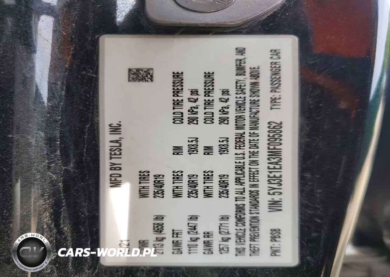 2021 Tesla Model 3 VIN:5YJ3E1EA3MF095862 - 12