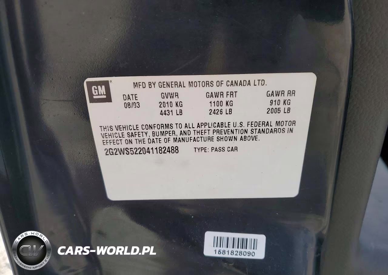 2004 Pontiac Grand Prix Gt2 VIN:2G2WS522041182488 - 12