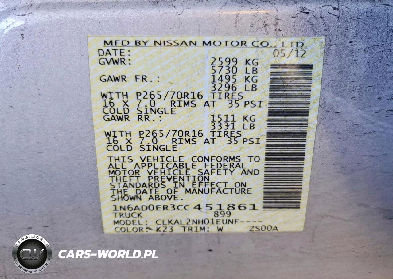 2012 Nissan Frontier S VIN:1N6AD0ER3CC451861 - 12
