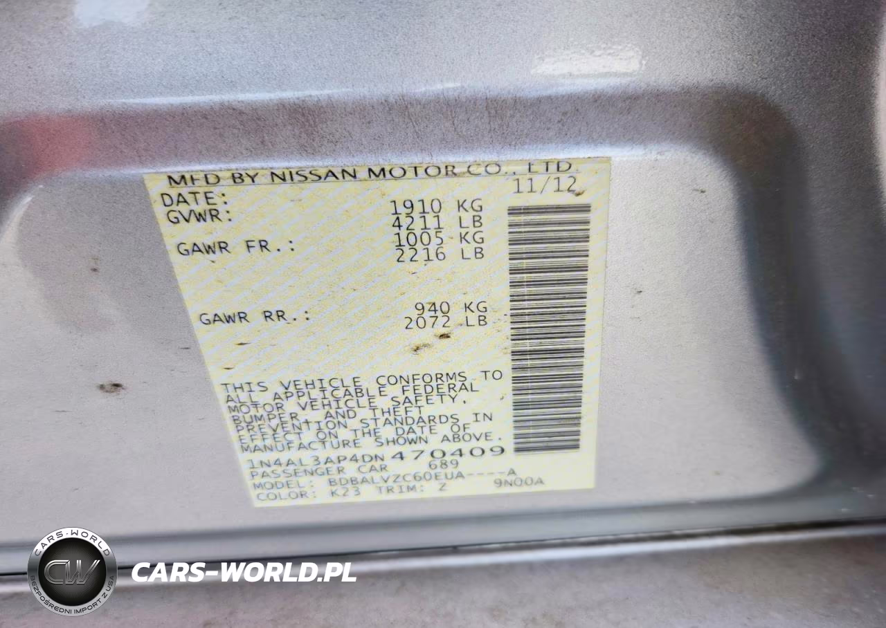 2013 Nissan Altima 2.5 VIN:1N4AL3AP4DN470409 - 12