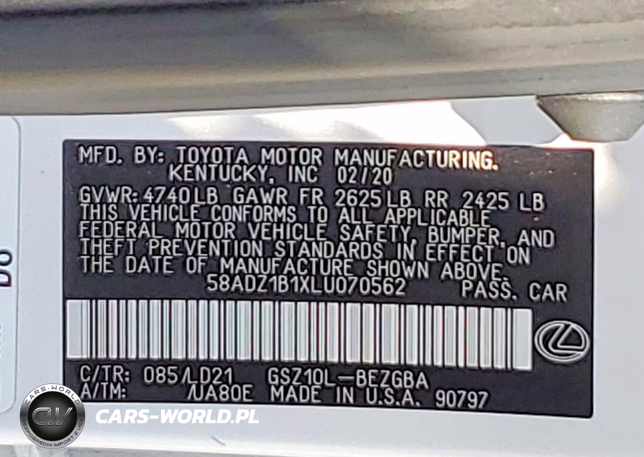 2020 Lexus Es 350 VIN:58ADZ1B1XLU070562 - 12