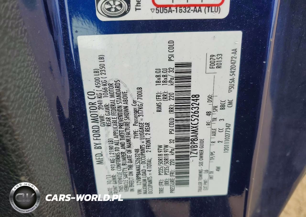 2012 Ford Mustang VIN:1ZVBP8AMXC5263248 - 12