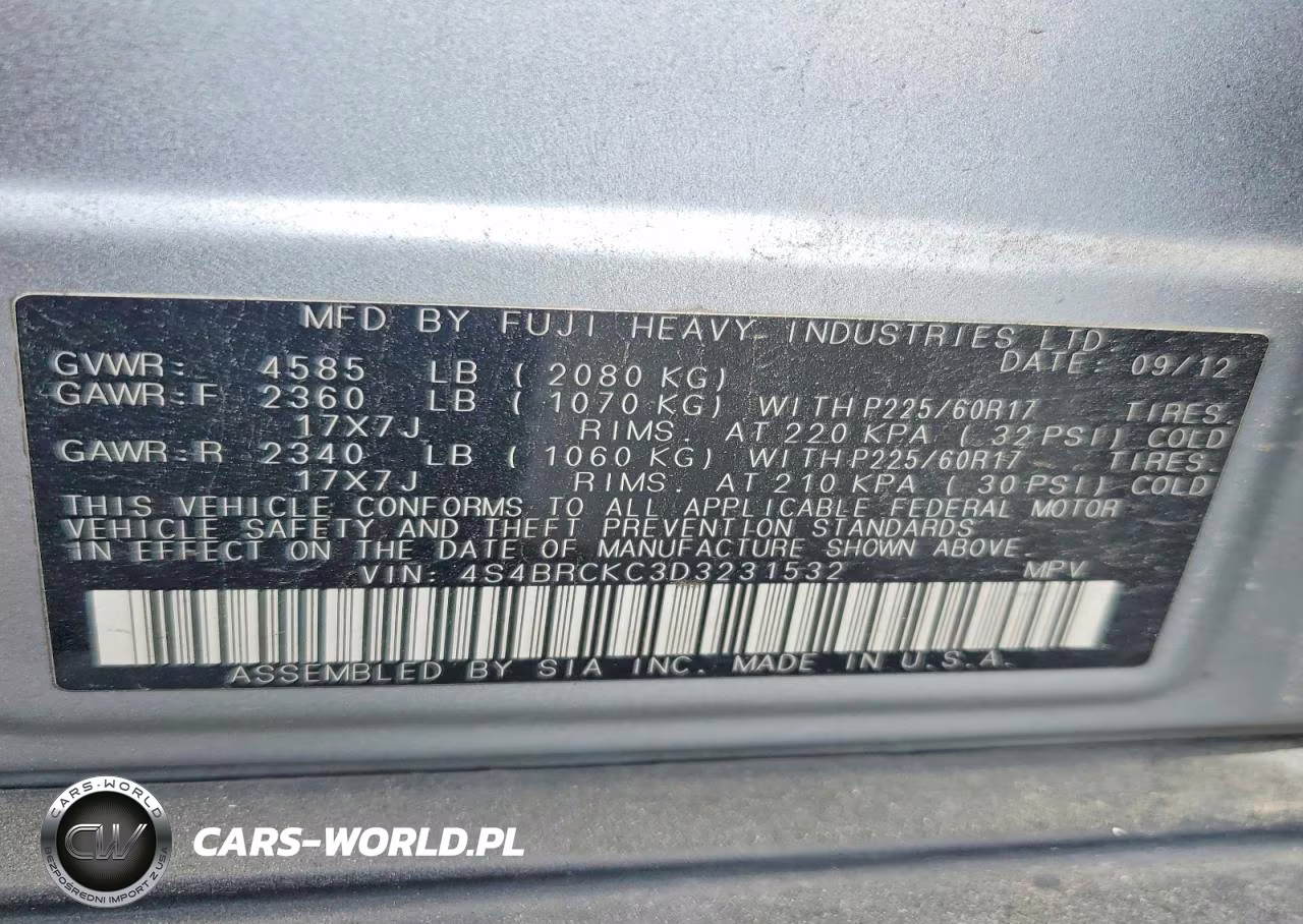 2013 Subaru Outback 2.5I Limited VIN:4S4BRCKC3D3231532 - 13