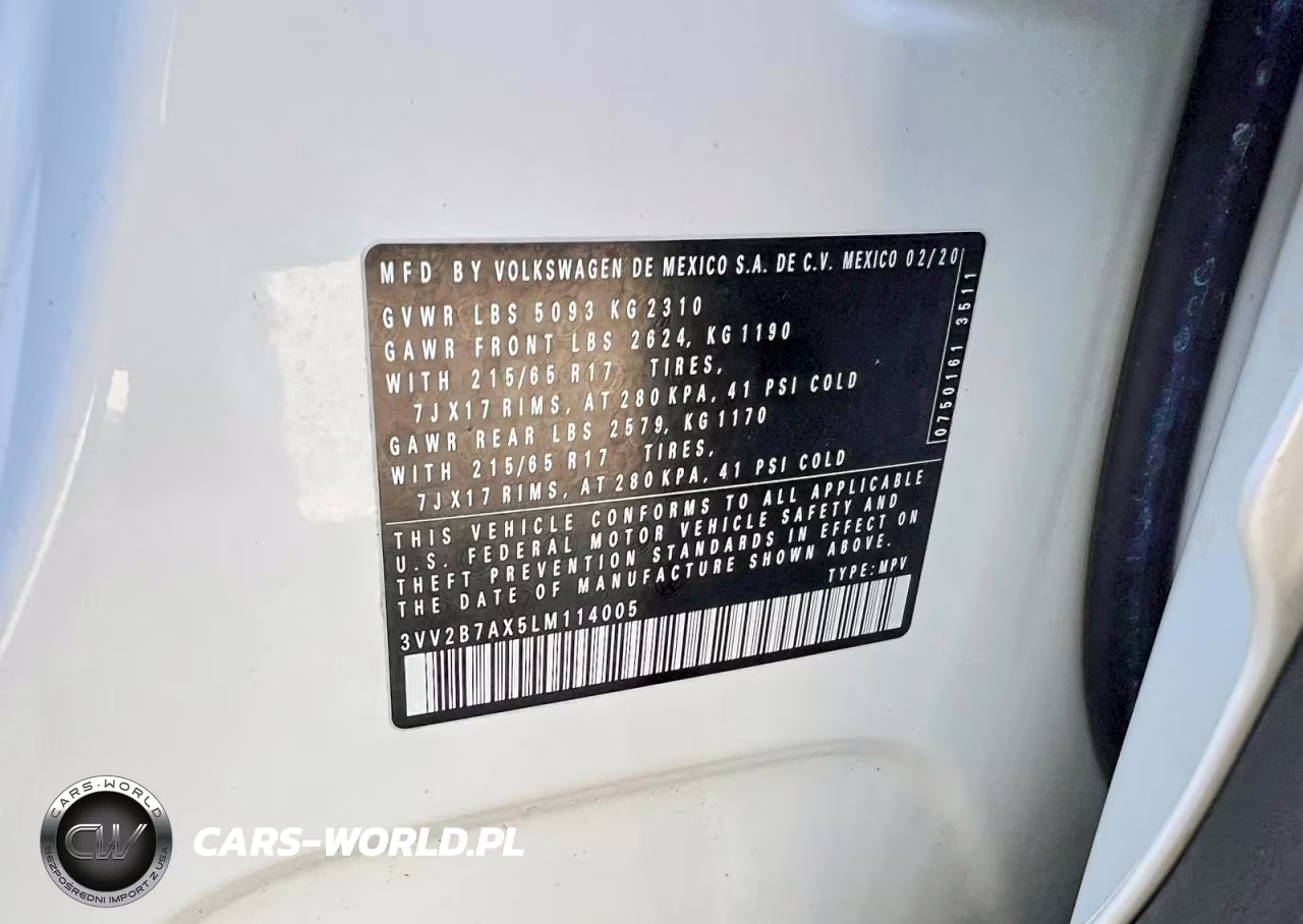 2020 Volkswagen Tiguan Se VIN:3VV2B7AX5LM114005 - 10